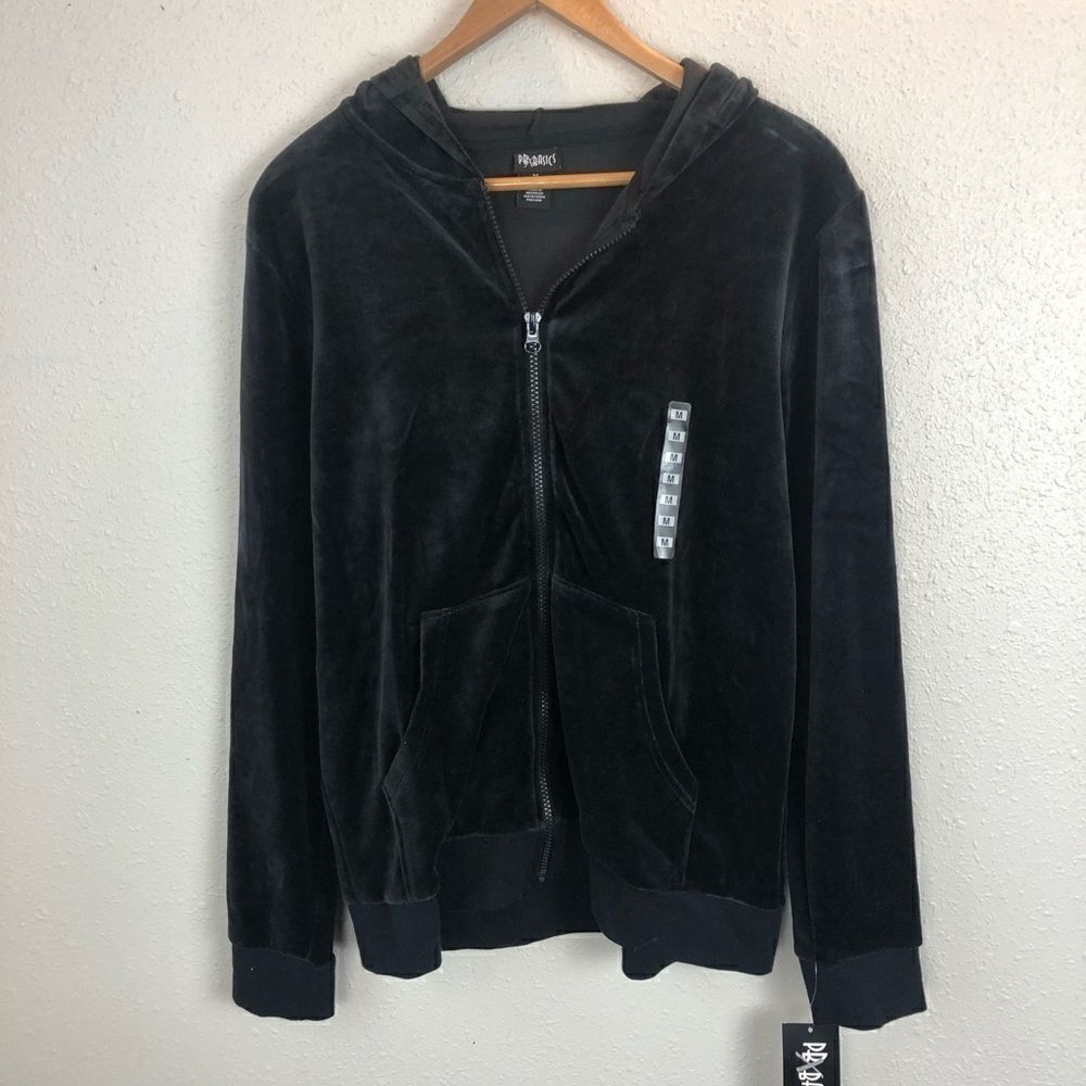 NWT PBX Basics Black Zipper Hoodie Size Medium
